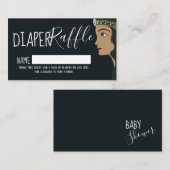 Princess Blue Baby shower Luier Raffle Ticket Informatiekaartje (Voorkant / Achterkant)