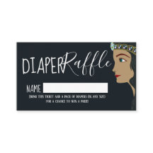 Princess Blue Baby shower Luier Raffle Ticket