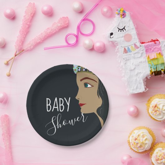 Princess Blue Baby shower Papieren Bordje (Feest)