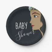 Princess Blue Baby shower Papieren Bordje (Voorkant)