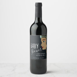 Princess Blue Baby shower Wijn Etiket