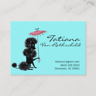 * Princess Blue/Black Crown Calling Card * Contactkaartje