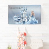 Princess Blue Carriage krijgt 3 verjaardagsfeestje Spandoek (Insitu)