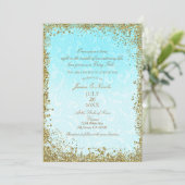 Princess Blue Elegant Storybook Swirl Wedding Kaart (Staand voorkant)