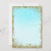 Princess Blue Elegant Storybook Swirl Wedding Kaart (Achterkant)