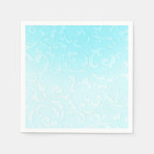 Princess Blue Elegant Storybook Swirl Wedding Servet (Voorkant)