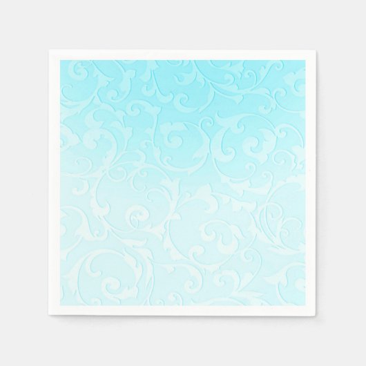 Princess Blue Elegant Storybook Swirl Wedding Servet (Voorkant)