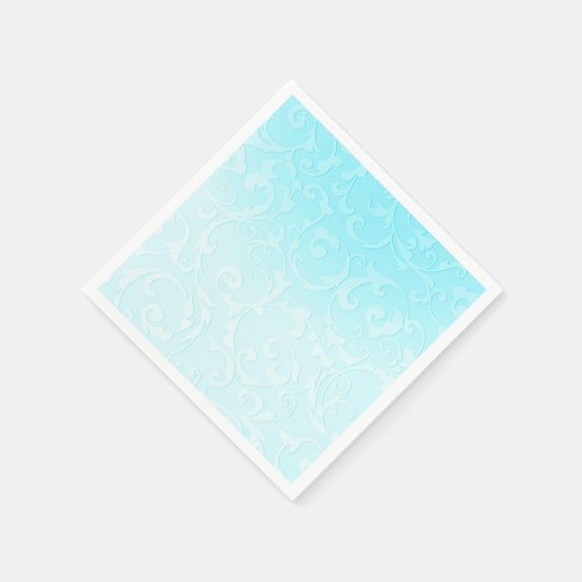 Princess Blue Elegant Storybook Swirl Wedding Servet (Hoek)