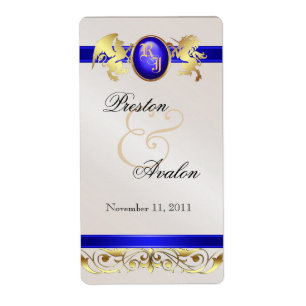 Princess Blue Jewel Wine Weddenschap Etiket