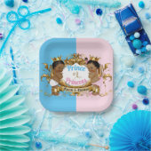 Princess Blue & Pink Royal Gender Rebability Papieren Bordje (Feest)