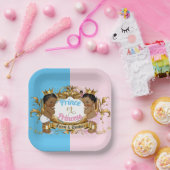 Princess Blue & Pink Royal Gender Rebability Papieren Bordje (Feest)