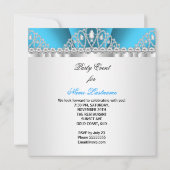 Princess Blue White Diamond Tiara Birthday Party Kaart (Achterkant)