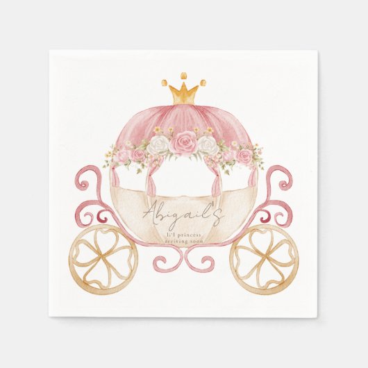 Princess Blush Carriage Baby shower Servet (Voorkant)