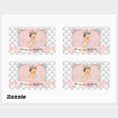 Princess Blush Pink Diamonds Parels Rechthoekige Sticker (Vel)