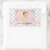 Princess Blush Pink Diamonds Parels Rechthoekige Sticker (Tas)