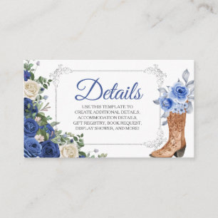 Princess Boot Silver Navy Quinceañera Detail Kaart