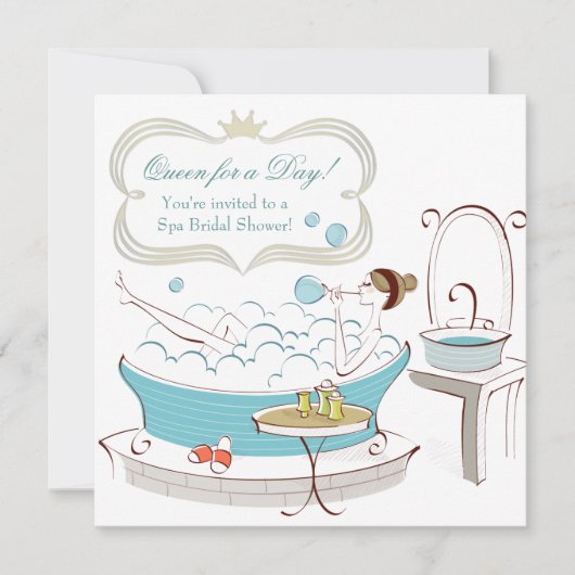 Princess Bride Spa Bruidsuitnodiging Kaart (Voorkant)