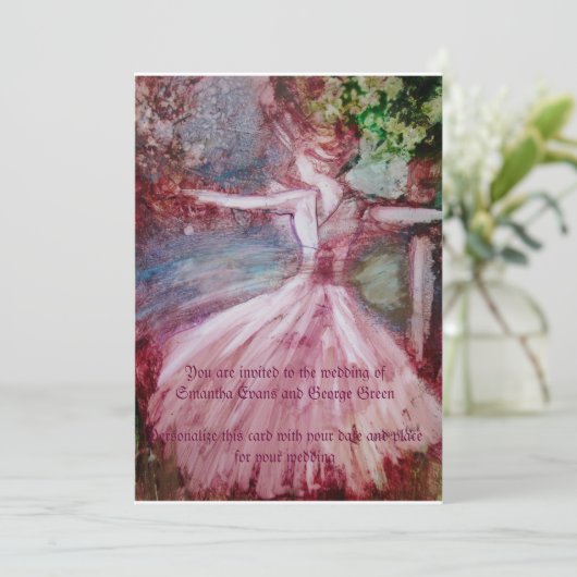 "Princess Bride" Wedding Invitation Kaart (Staand voorkant)