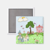 Princess - Brown hair Magneet (Voorkant / Achterkant)