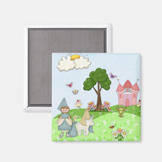 Princess - Brown hair Magneet (Voorkant / Achterkant)