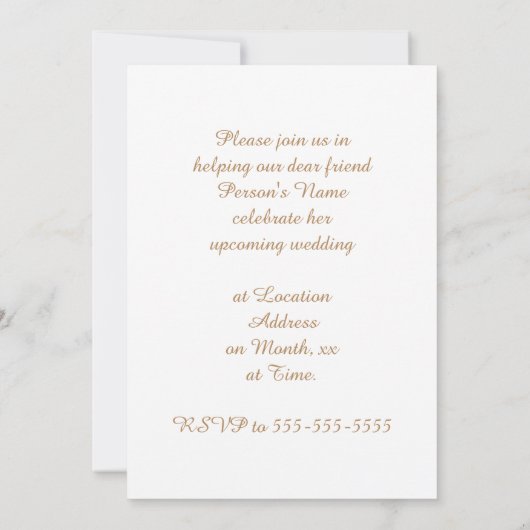  Princess Bruids Douche Uitnodigingen (Achterkant)