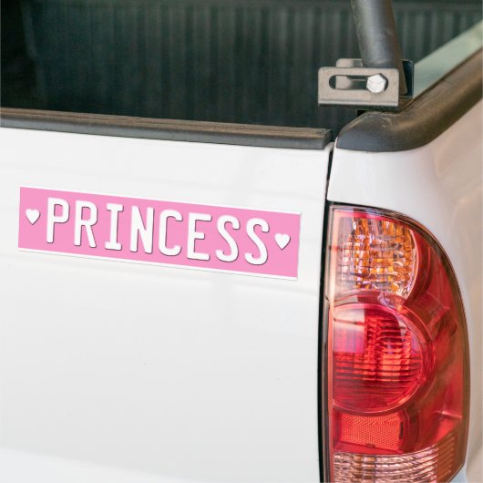 Princess Bumpersticker License Bord Pink (Op Truck)