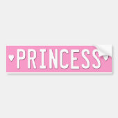 Princess Bumpersticker License Bord Pink (Voorkant)