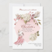 Princess Bunny Rabbit Persoonlijke Birthday Party Kaart (Voorkant)