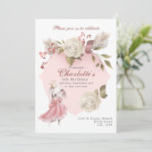 Princess Bunny Rabbit Persoonlijke Birthday Party Kaart (Staand voorkant)