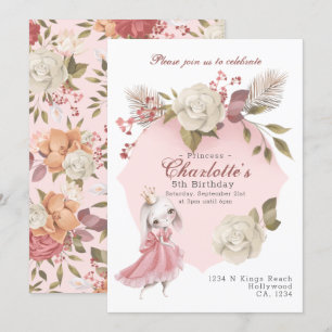 Princess Bunny Rabbit Persoonlijke Birthday Party Kaart