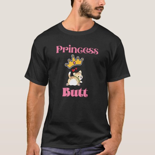 Princess Butt en Cute Cat Design T-shirt (Voorkant)