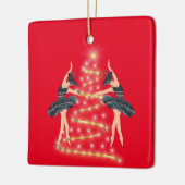 Princess butterfly ballerina blue en gold keramisch ornament (Links)