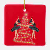 Princess butterfly ballerina blue en gold keramisch ornament (Achterkant)