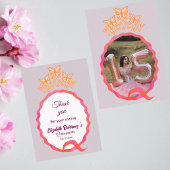 Princess Butterfly Tiara Crown Squiggle Invitation Bedankkaart