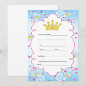 Princess Butterfly - uitnodiging invullen (Voorkant / Achterkant)