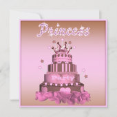 Princess Cake & Cupcakes (back) Birthday Party Kaart (Voorkant)