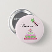Princess Cake en Green Wand Ronde Button 5,7 Cm (Voorkant /achterkant)