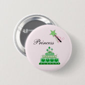 Princess Cake en Green Wand Ronde Button 5,7 Cm (Voorkant /achterkant)