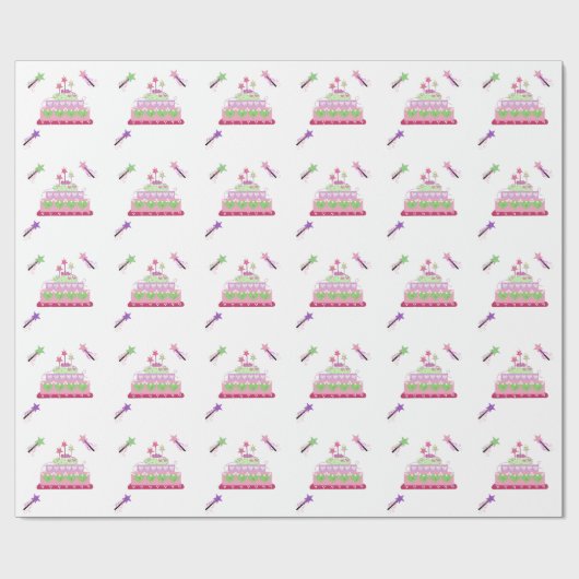 Princess Cake en Magic Wands Cadeaupapier (Vlak)