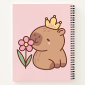 Princess capybara Cartoon pink girly personalized Notitieboek (Achterkant)