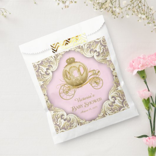 Princess Carriage Baby shower Bedankzakje (Gezegeld)