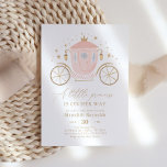 Princess Carriage Baby shower Kaart<br><div class="desc">Vier een kleintje onderweg met deze prinses-thema uitnodiging,  met een magische koets met roze en gouden details.</div>