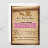Princess Carriage Birthday Invitation Kaart (Voorkant / Achterkant)