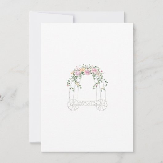 Princess Carriage Blush Baby shower Dank u Kaart (Achterkant)