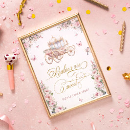 Princess Carriage Blush Floral Babies are Sweet Poster