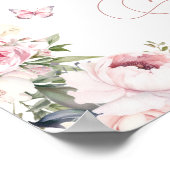 Princess Carriage Blush Floral Baby shower Welkom Poster (Hoek)