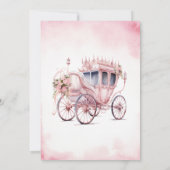 Princess Carriage Blush Pink Floral Baby shower Kaart (Achterkant)