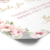 Princess Carriage Blush Pink Floral Boeken voor Ba Poster (Hoek)