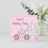 Princess Carriage Castle Girls Prinses Verjaardag Kaart (Staand voorkant)