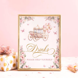 Princess Carriage Drinken, help jezelf Poster